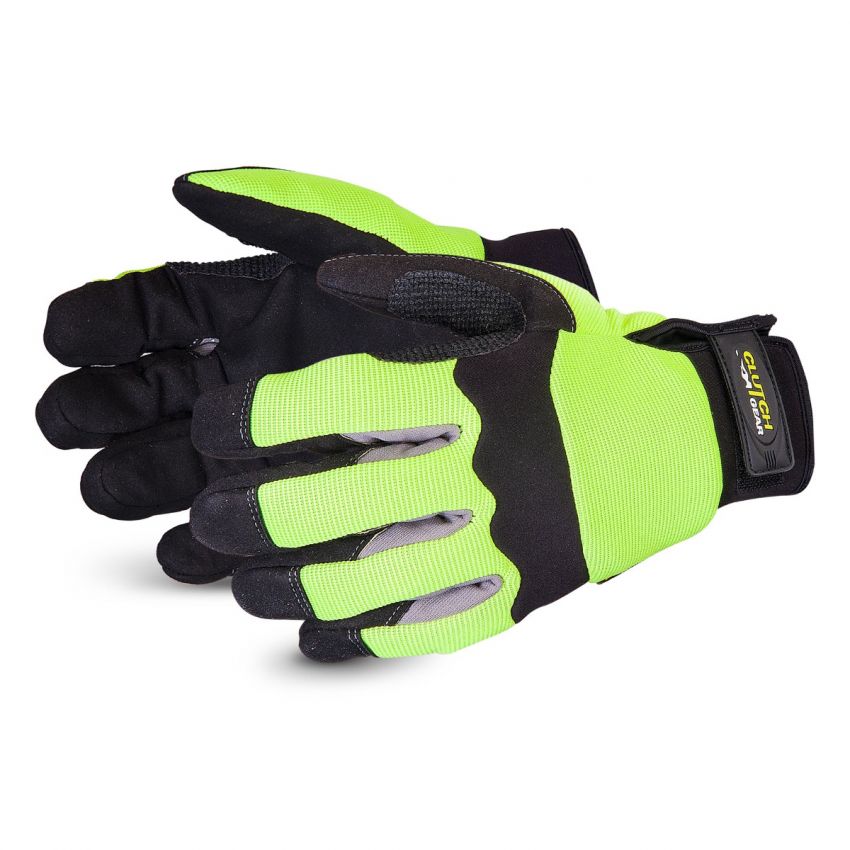 MXHV2PB Superior Glove Clutch Gear® Hi-Viz Mechanics Glove Fully Lined with Punkban™